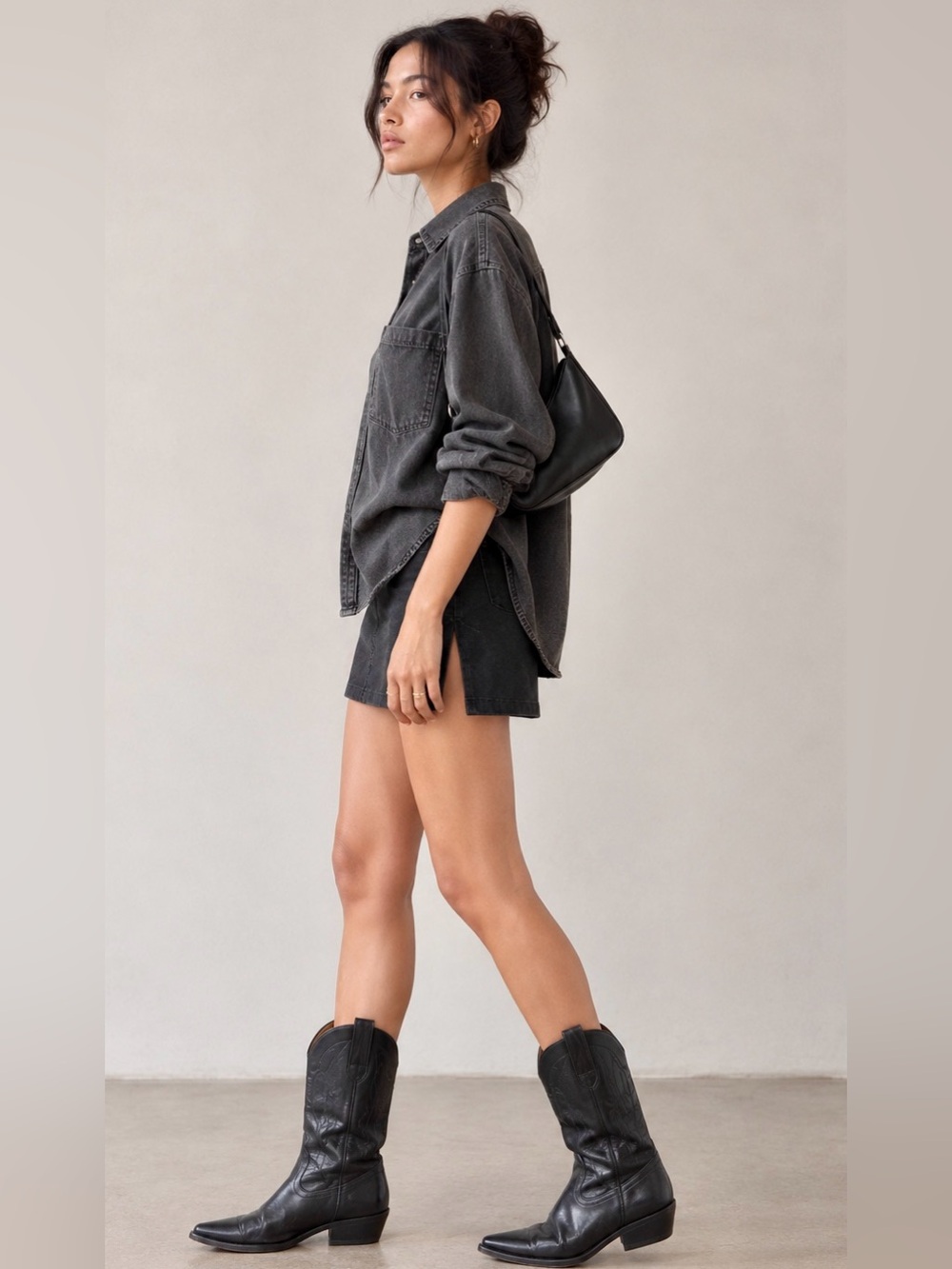 Black Western Heeled Boots - Women's Stylish Cowboy Boot